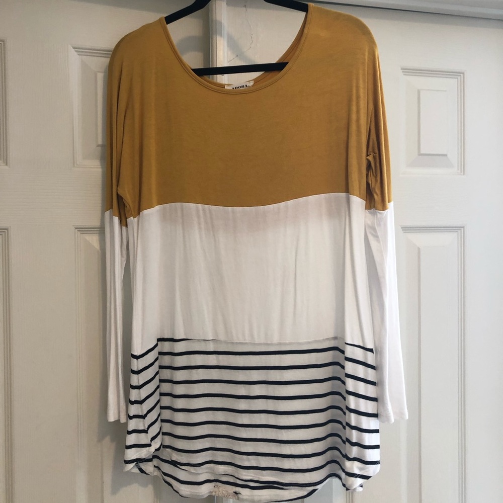 Color block long sleeve tunic